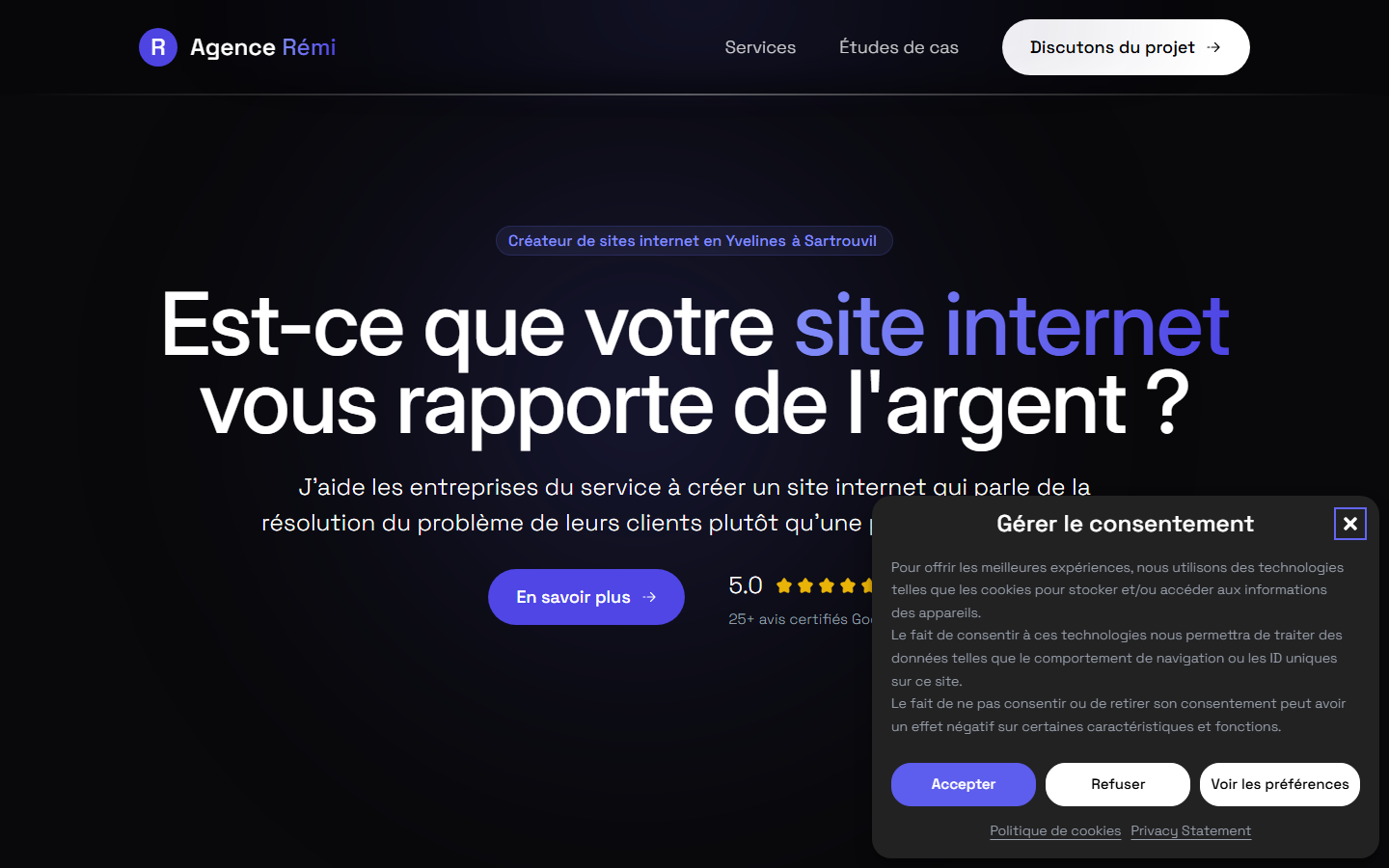 Aperçu du site de Agence Really