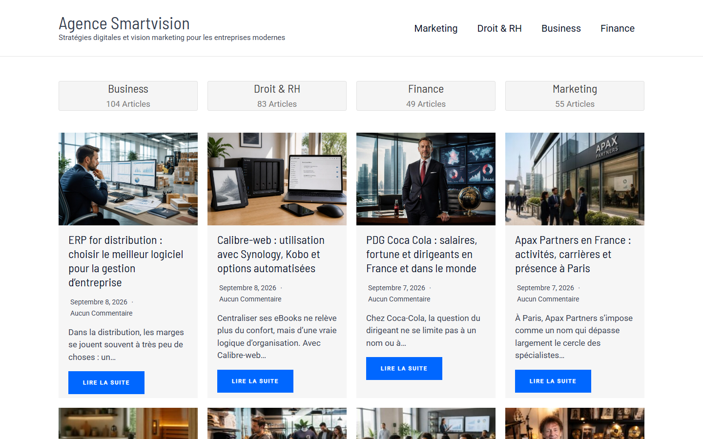 Aperçu du site de SMART VISION
