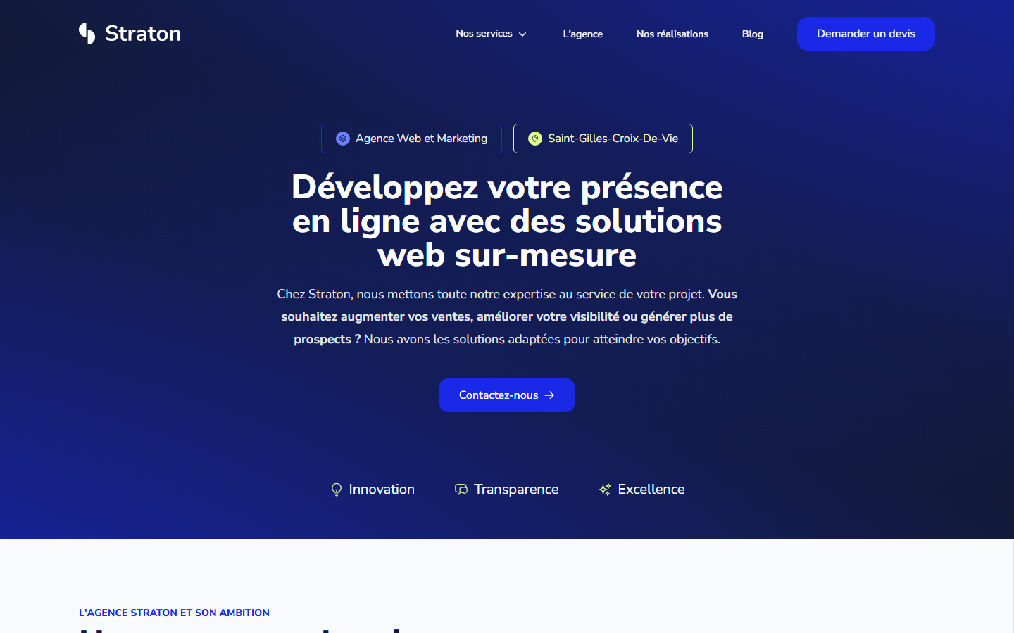 Aperçu du site de Straton