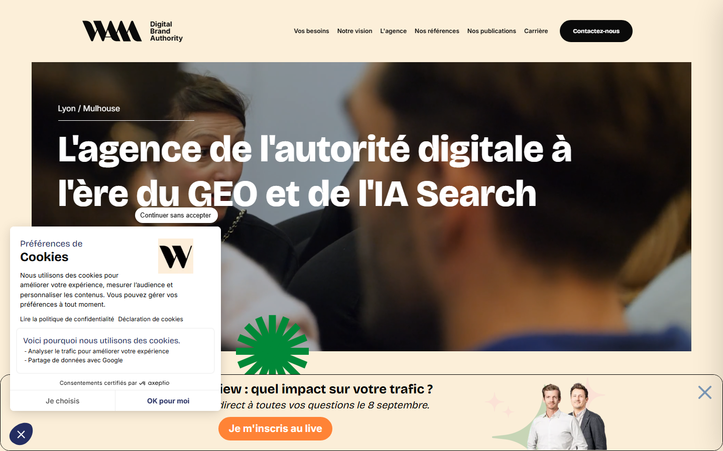 Aperçu du site de L'AGENCE WAM