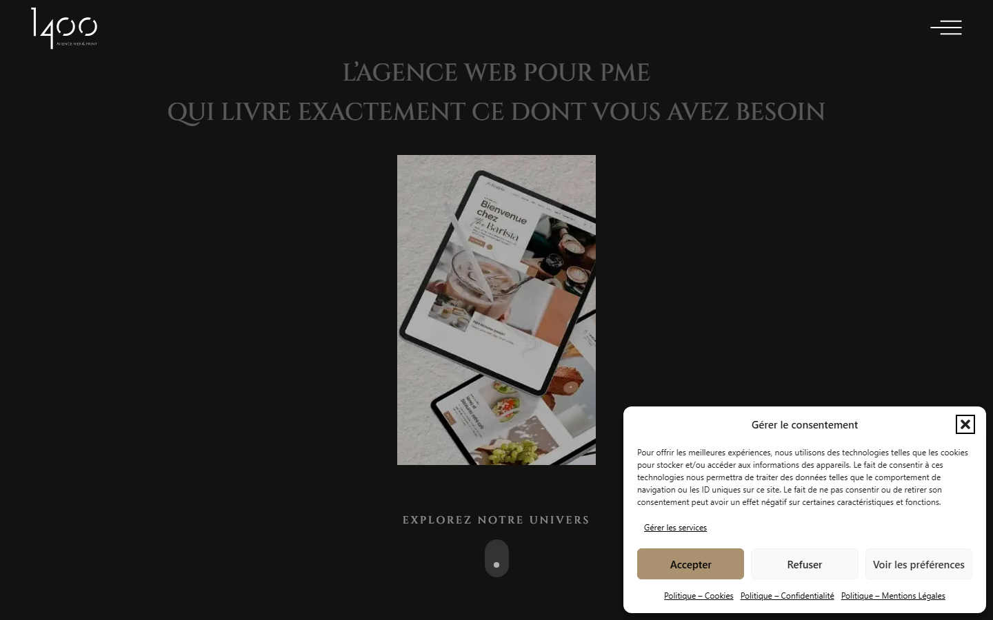Aperçu du site de AGENCE 1400