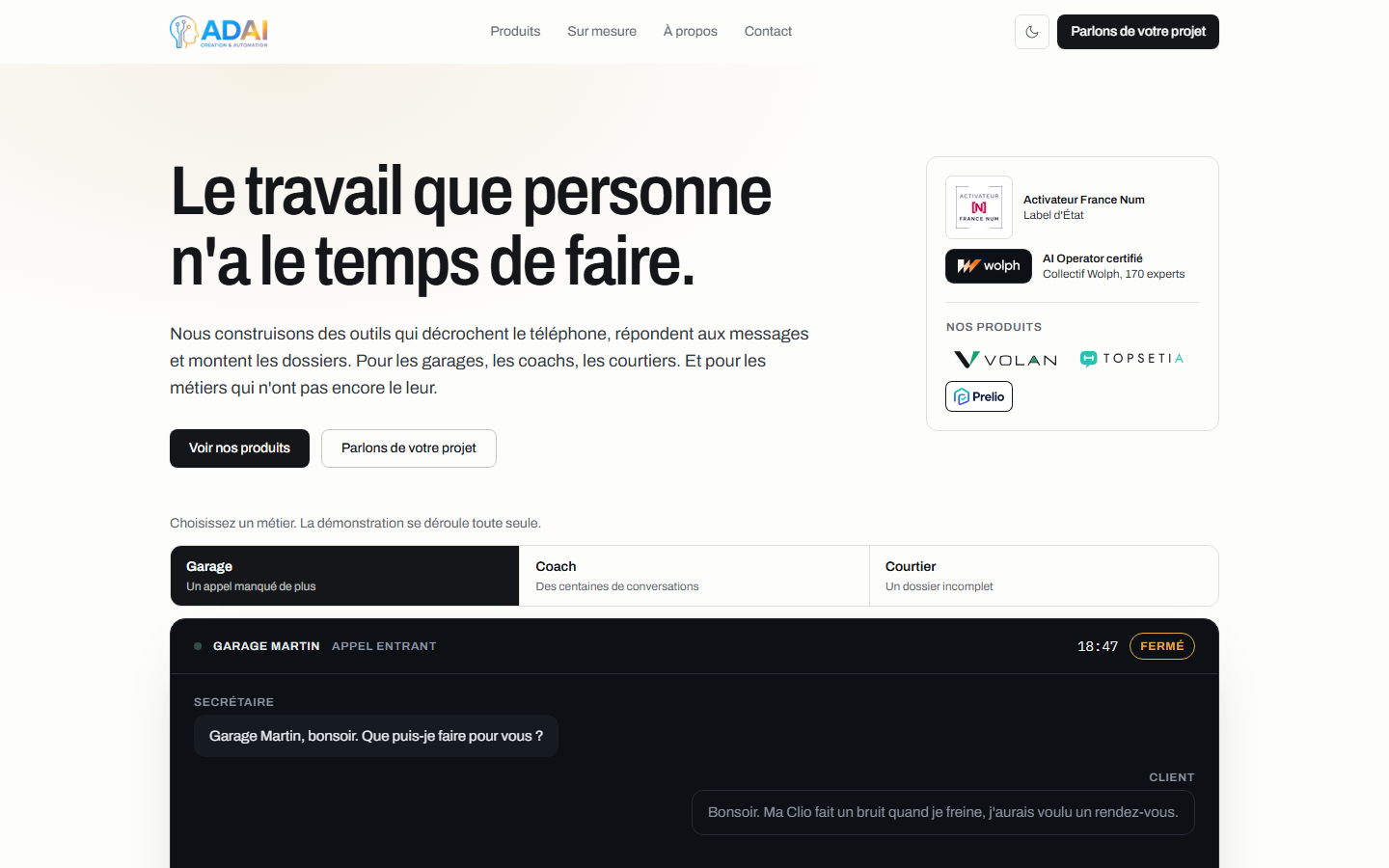 Aperçu du site de ADAI