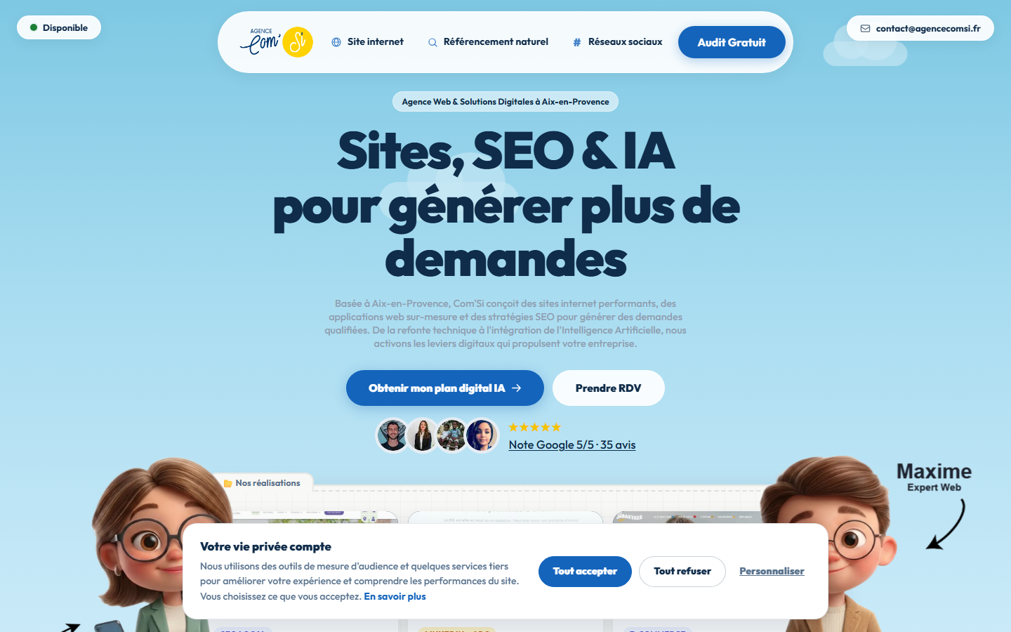 Aperçu du site de Agence Com Si