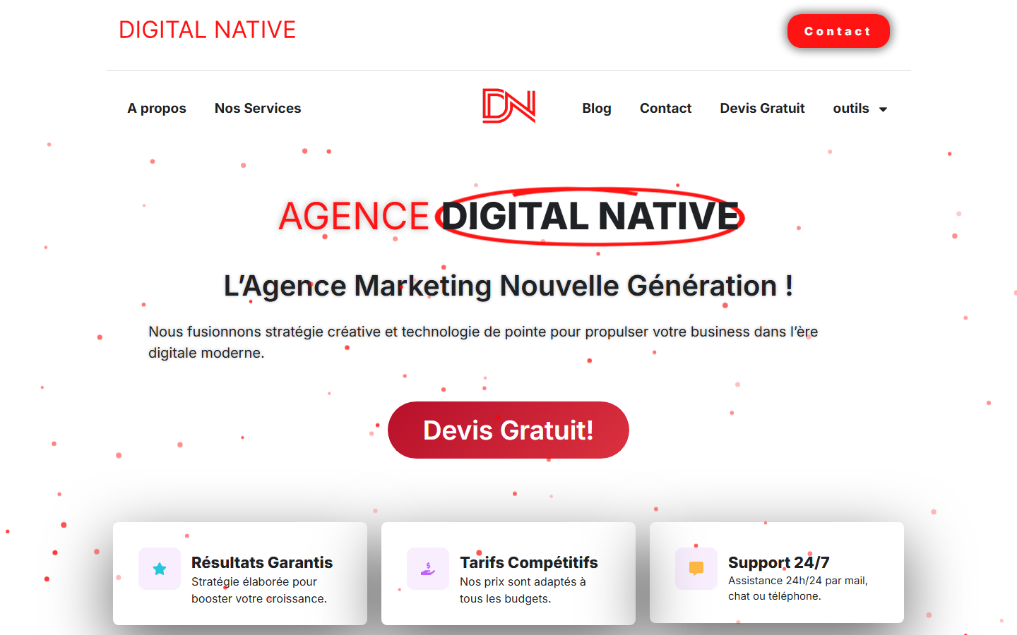 Aperçu du site de Agence Digital Native - L'agence nouvelle génération