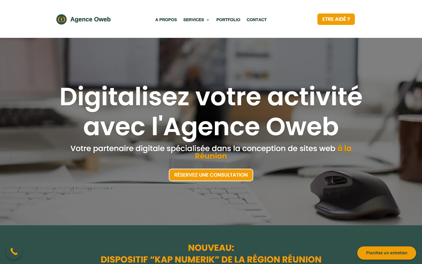 Aperçu du site de Agence Oweb