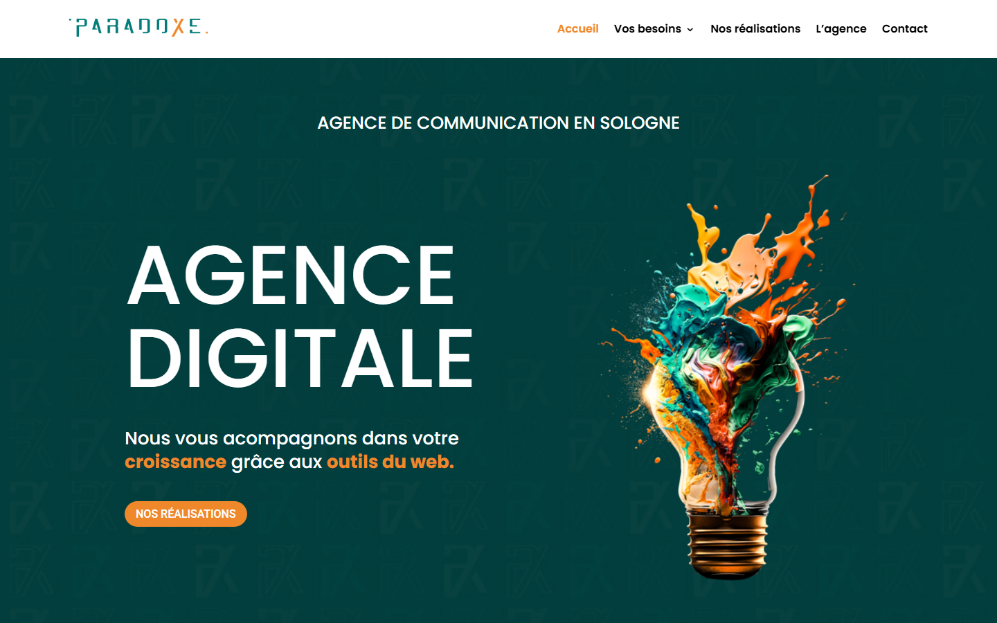 Aperçu du site de Agence PARADOXE