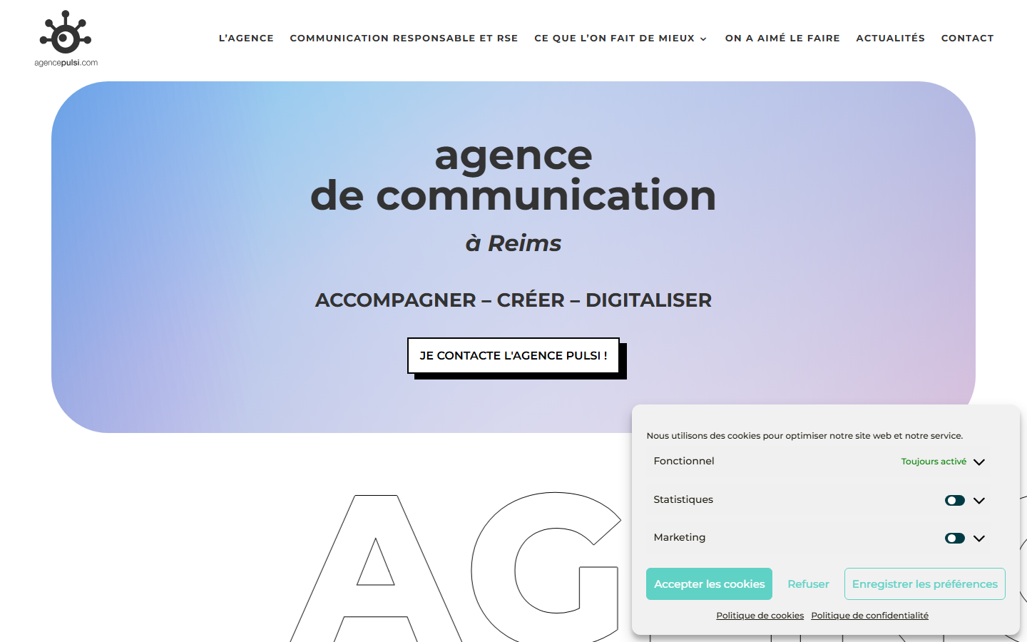 Aperçu du site de agencepulsi.com