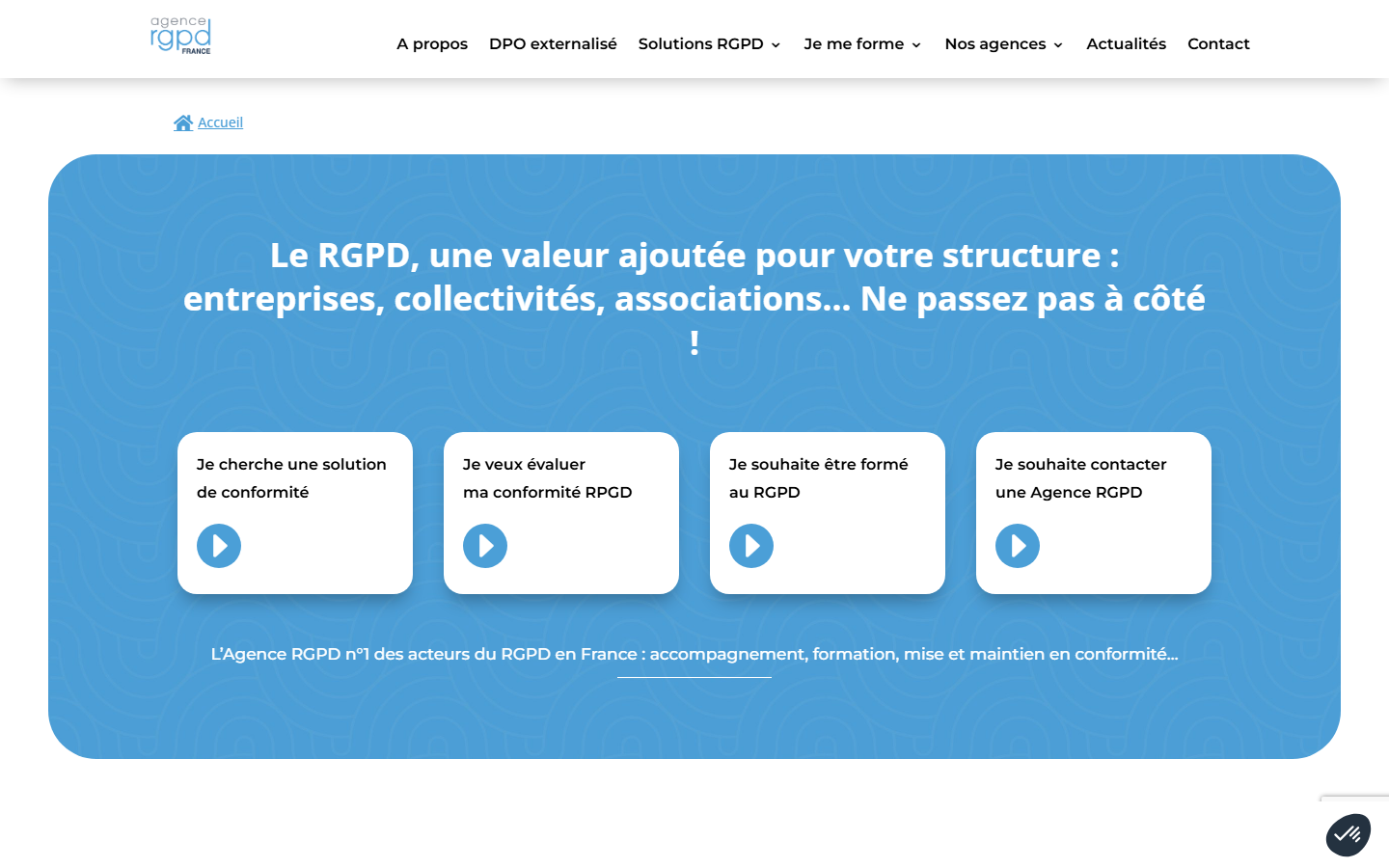 Aperçu du site de Agence Rgpd