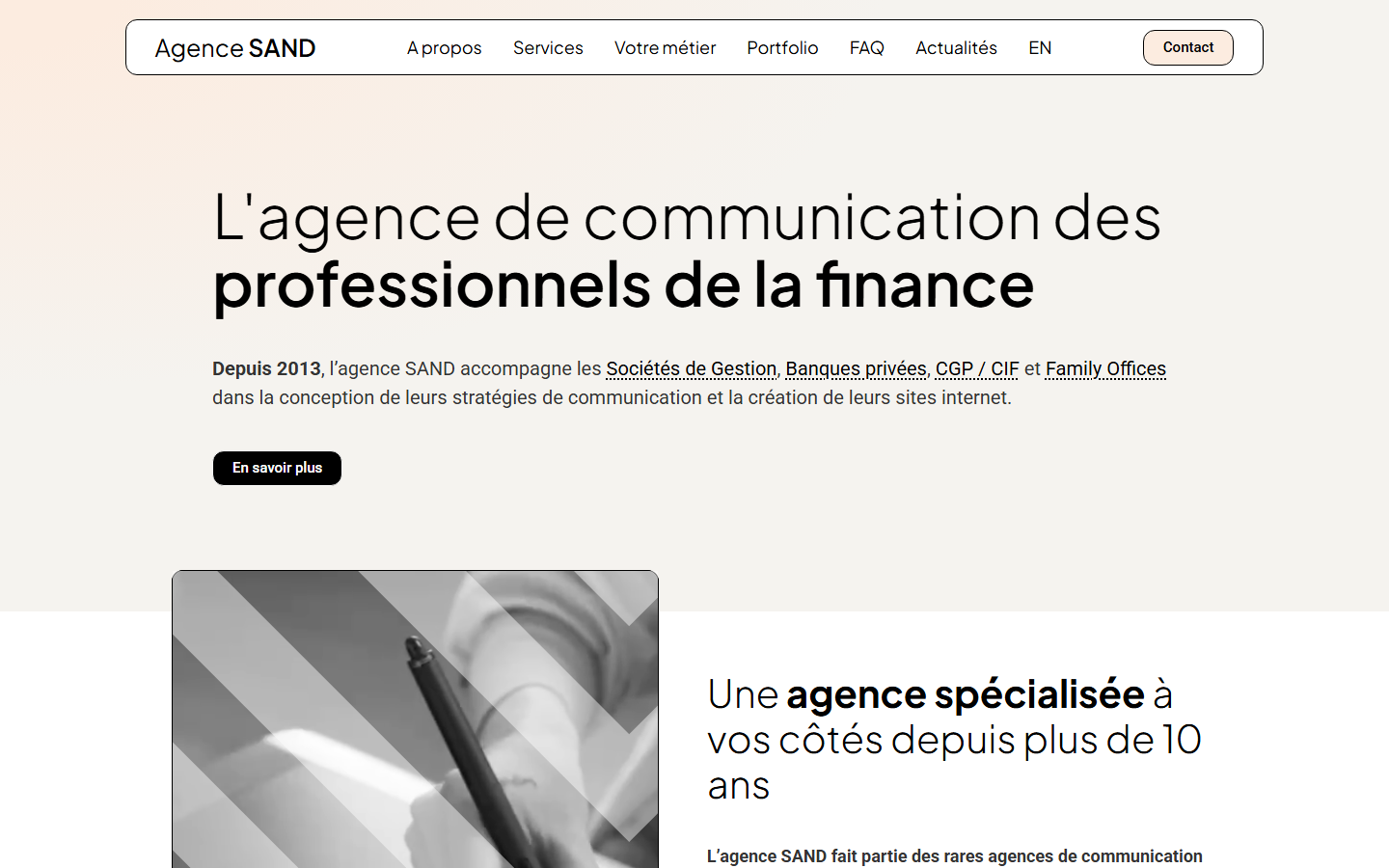 Aperçu du site de Agence SAND