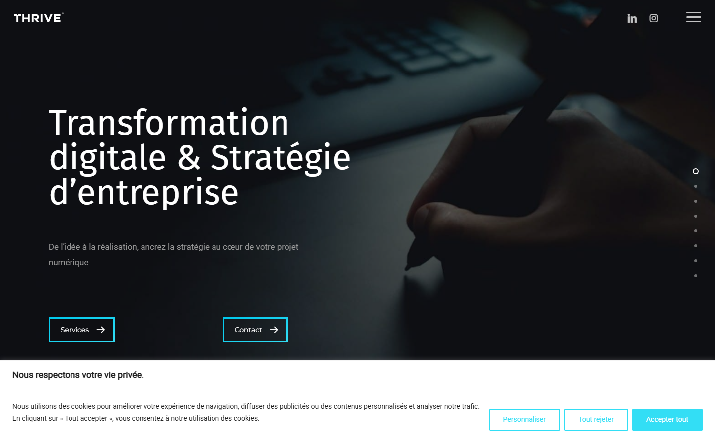 Aperçu du site de AGENCE THRIVE
