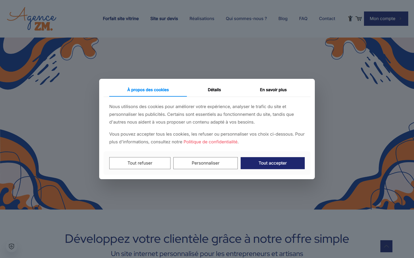 Aperçu du site de Agence ZM