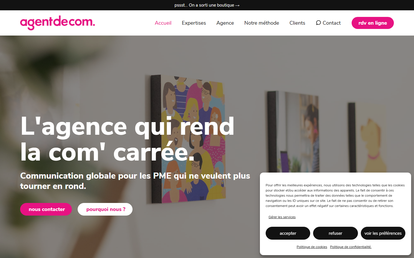 Aperçu du site de AGENT DE COM