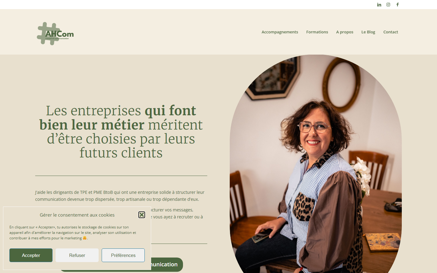 Aperçu du site de AHCOM CONSEIL