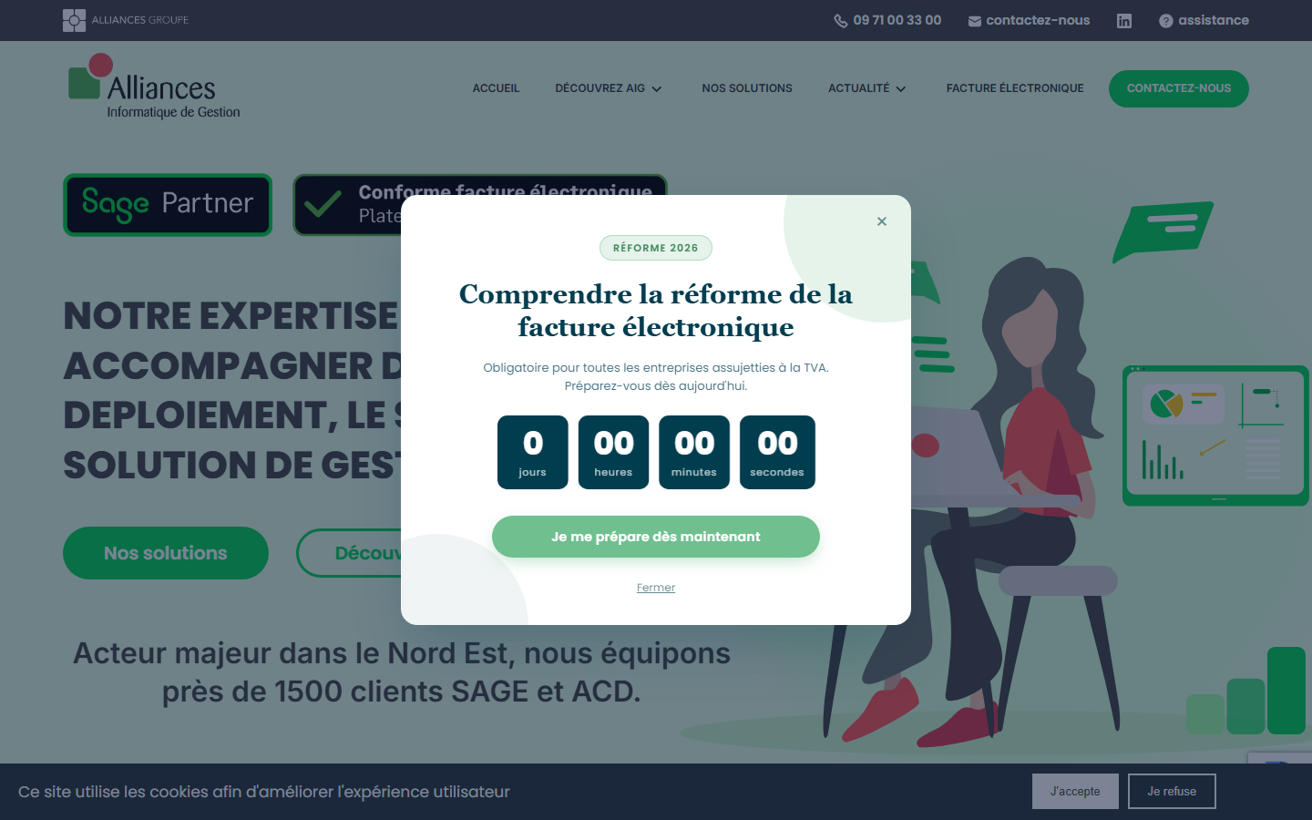 Aperçu du site de ALLIANCES INFORMATIQUE DE GESTION