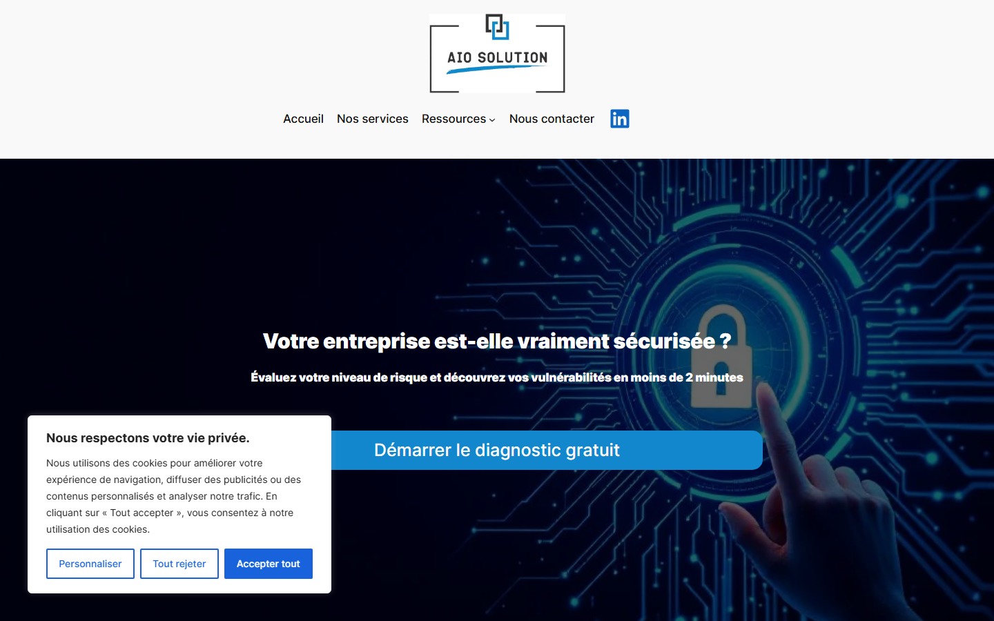 Aperçu du site de AIO Solution