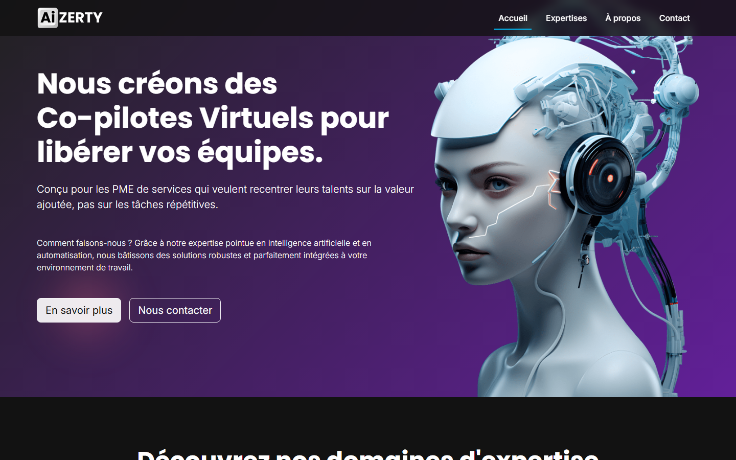 Aperçu du site de Aizerty
