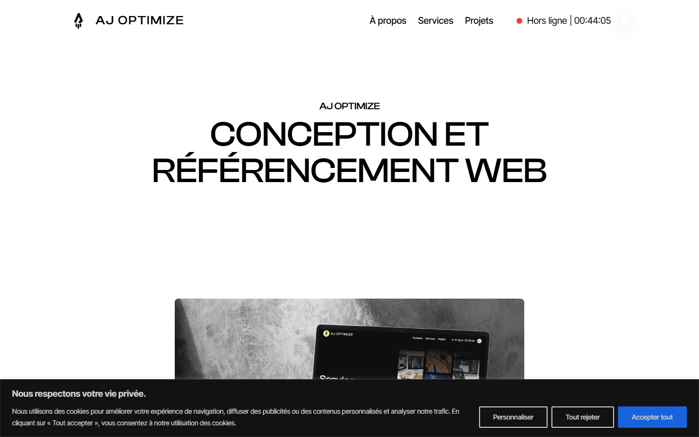 Aperçu du site de AJ OPTIMIZE