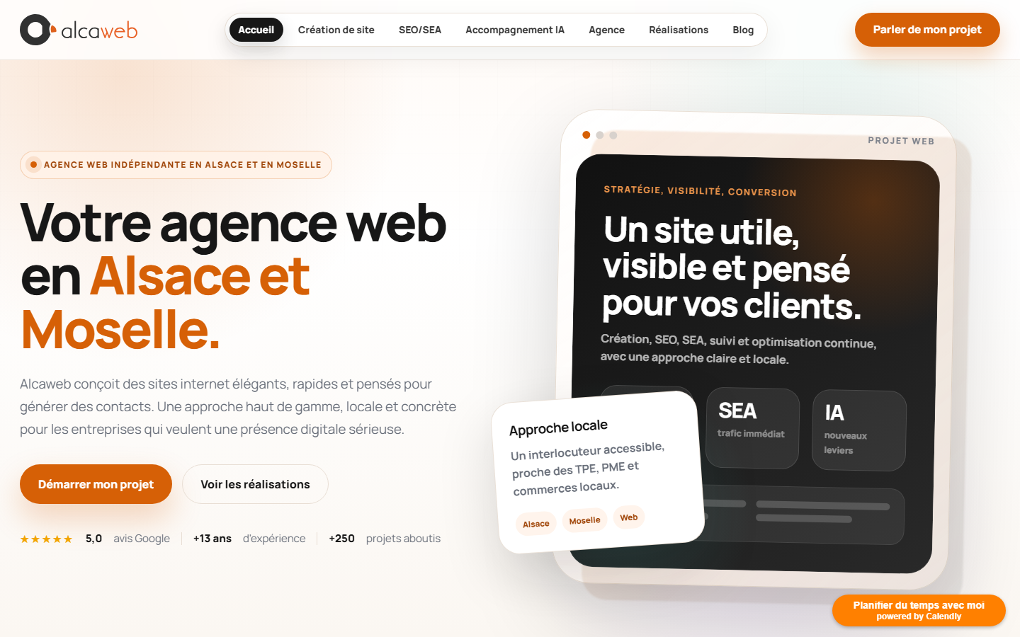 Aperçu du site de ALCAWEB