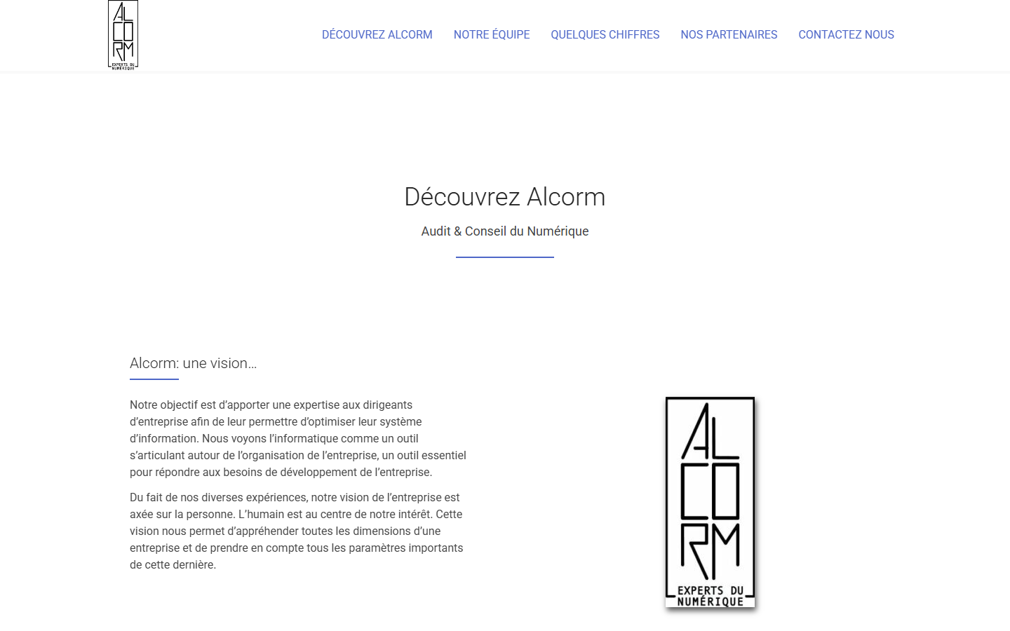 Aperçu du site de ALCORM