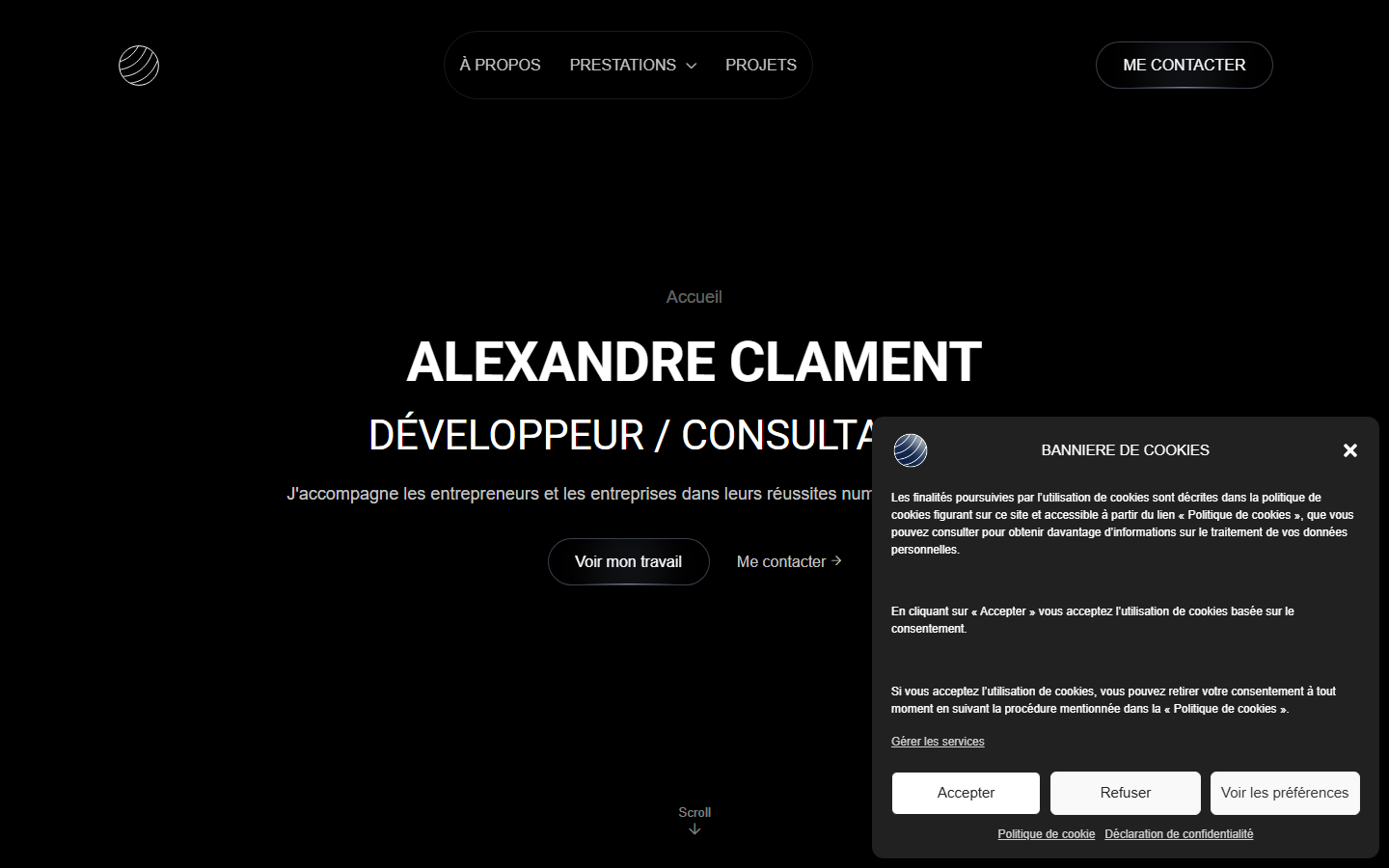 Aperçu du site de Alexandre CLAMENT