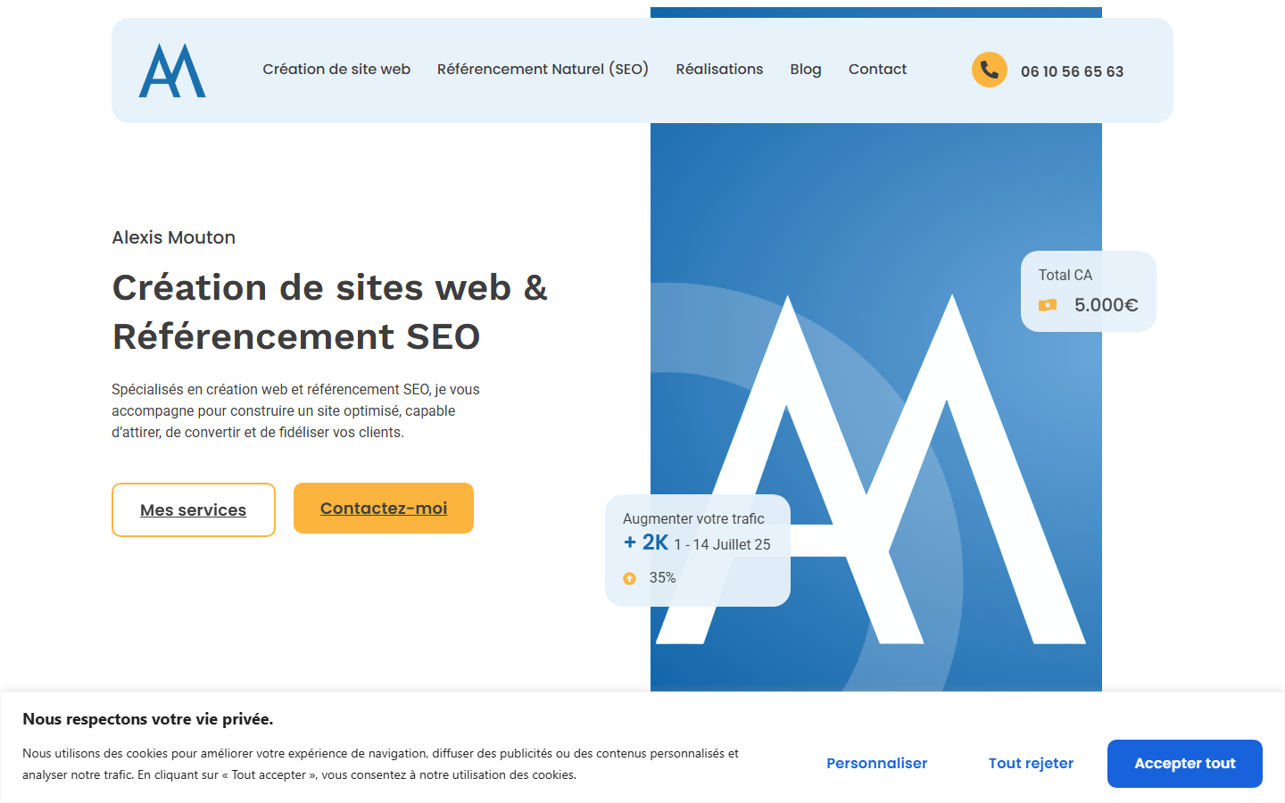Aperçu du site de Alexis Mouton