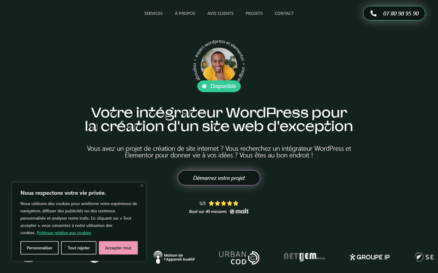 Aperçu du site de Ali ABOUDOU