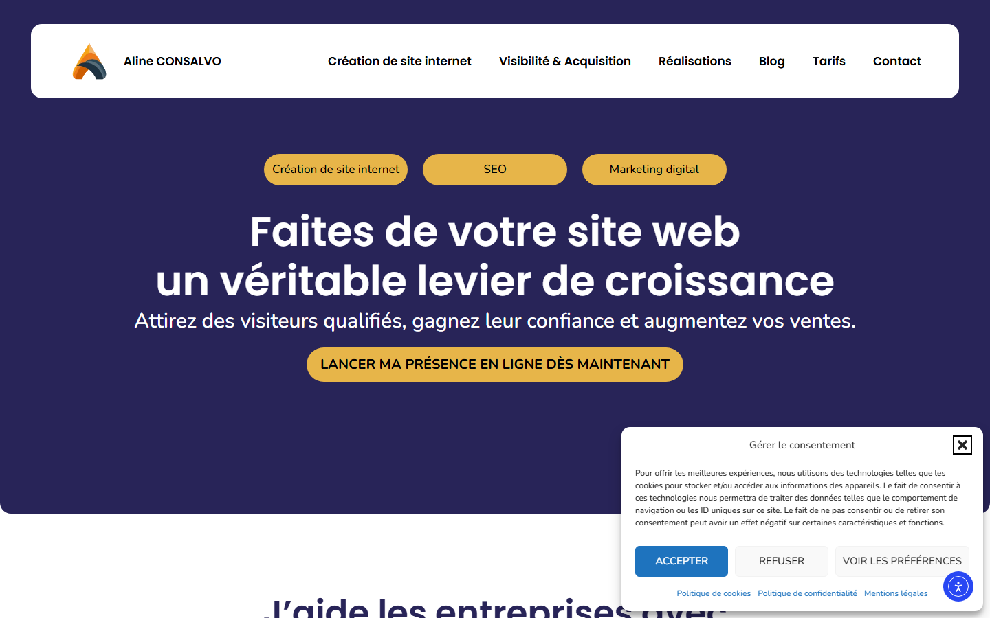 Aperçu du site de Aline CONSALVO