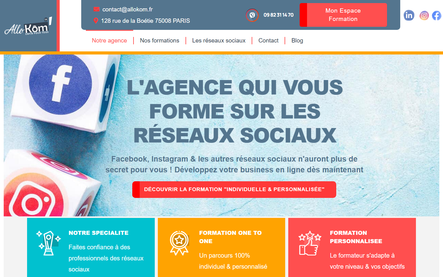 Aperçu du site de ALLOKOM