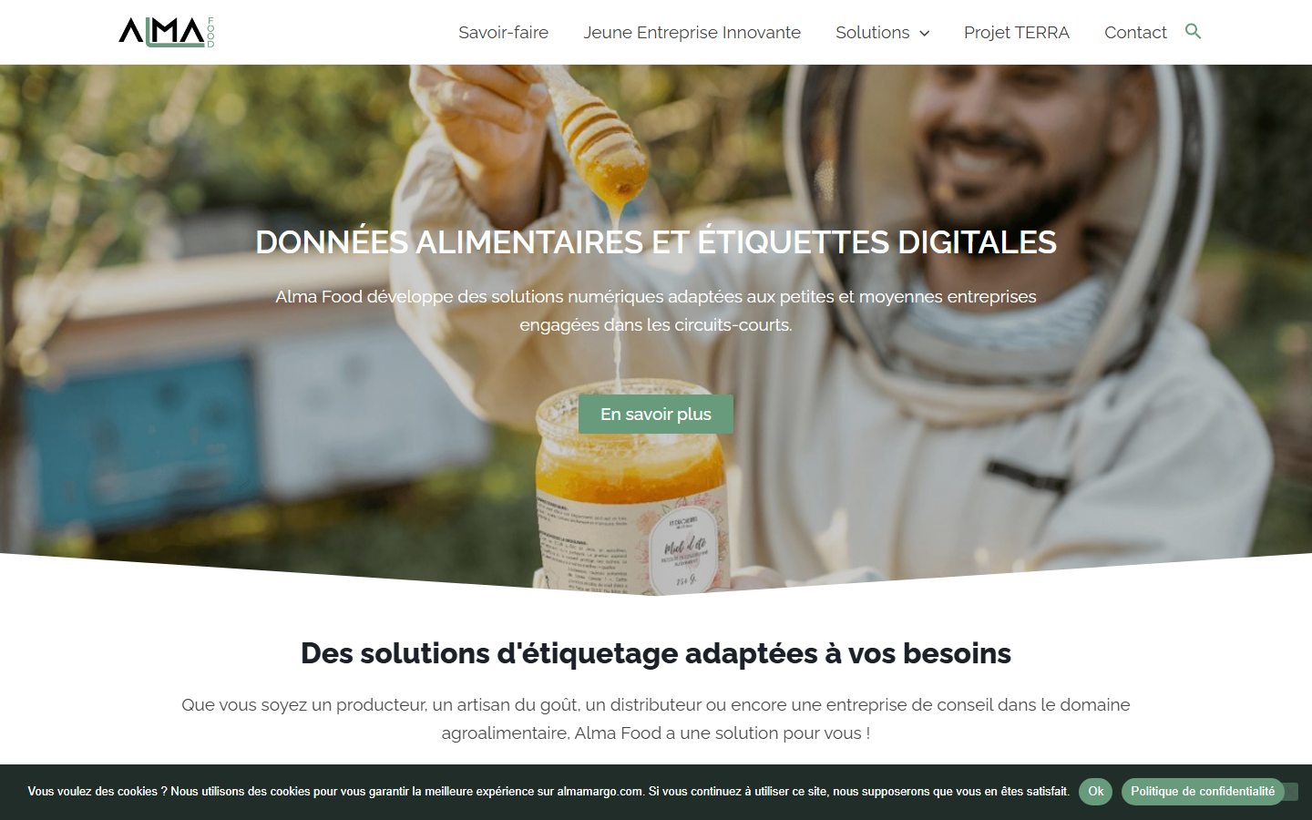 Aperçu du site de Alma Food