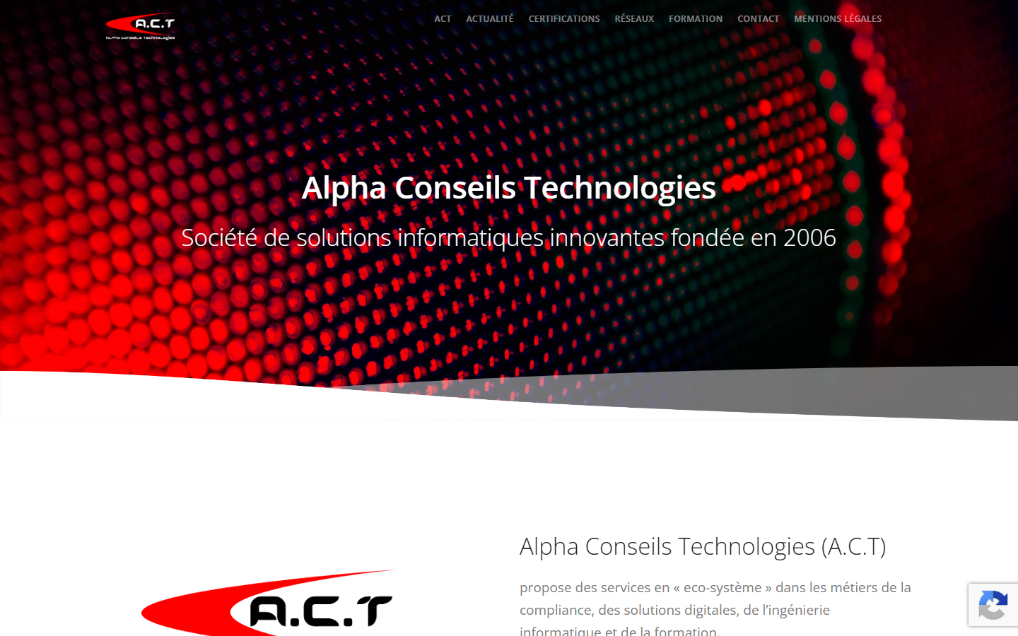 Aperçu du site de ALPHA CONSEILS TECHNOLOGIES