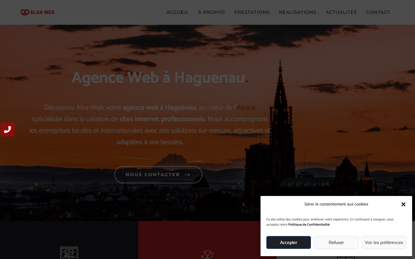 Aperçu du site de Alsa-Web