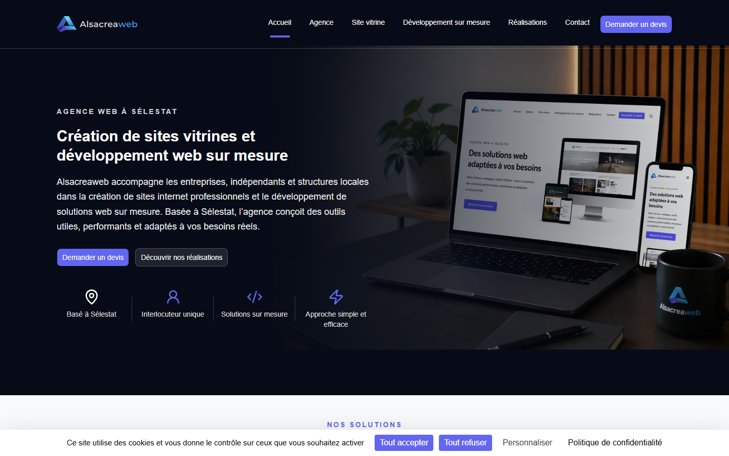 Aperçu du site de alsacreaweb