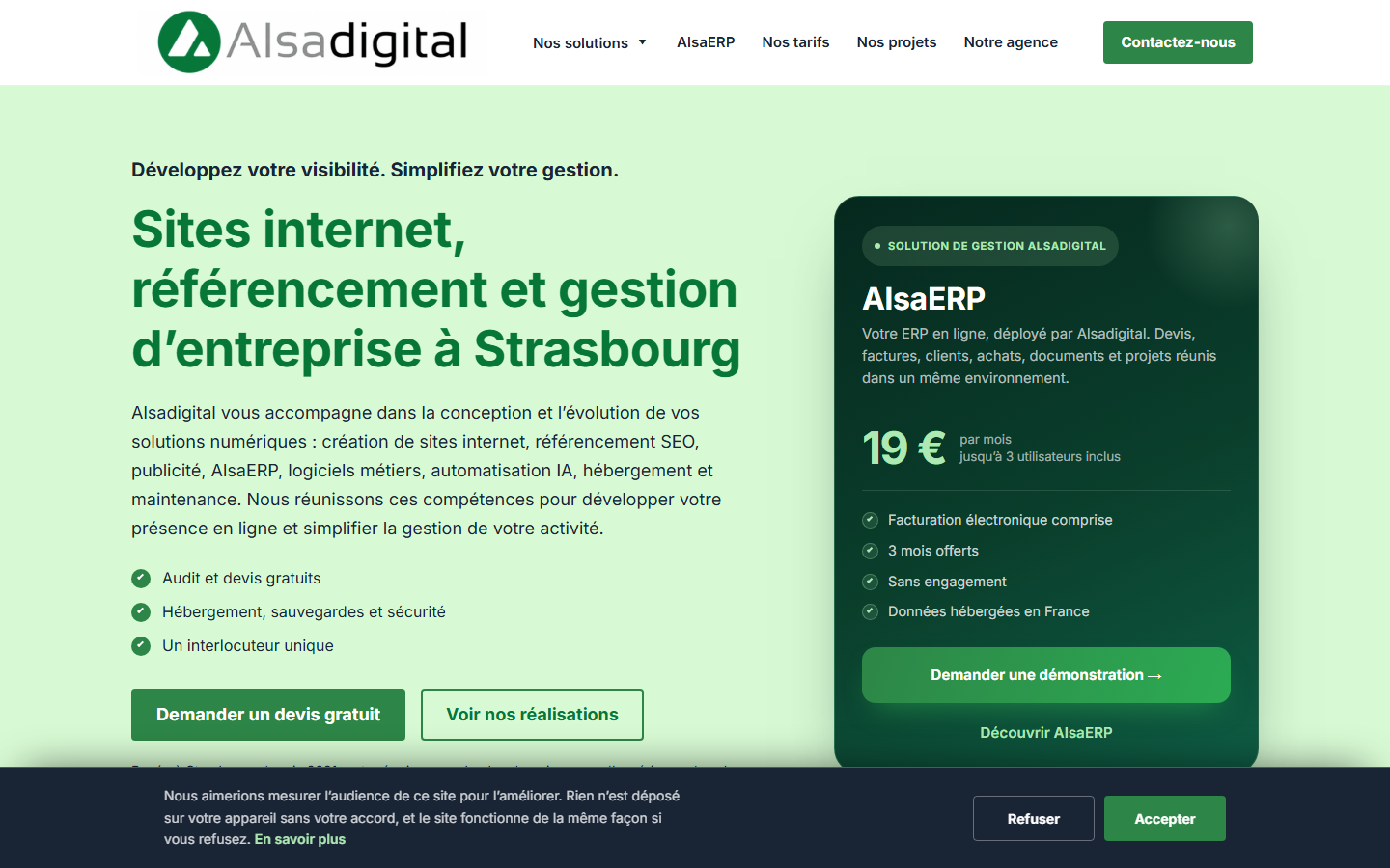 Aperçu du site de ALSADIGITAL