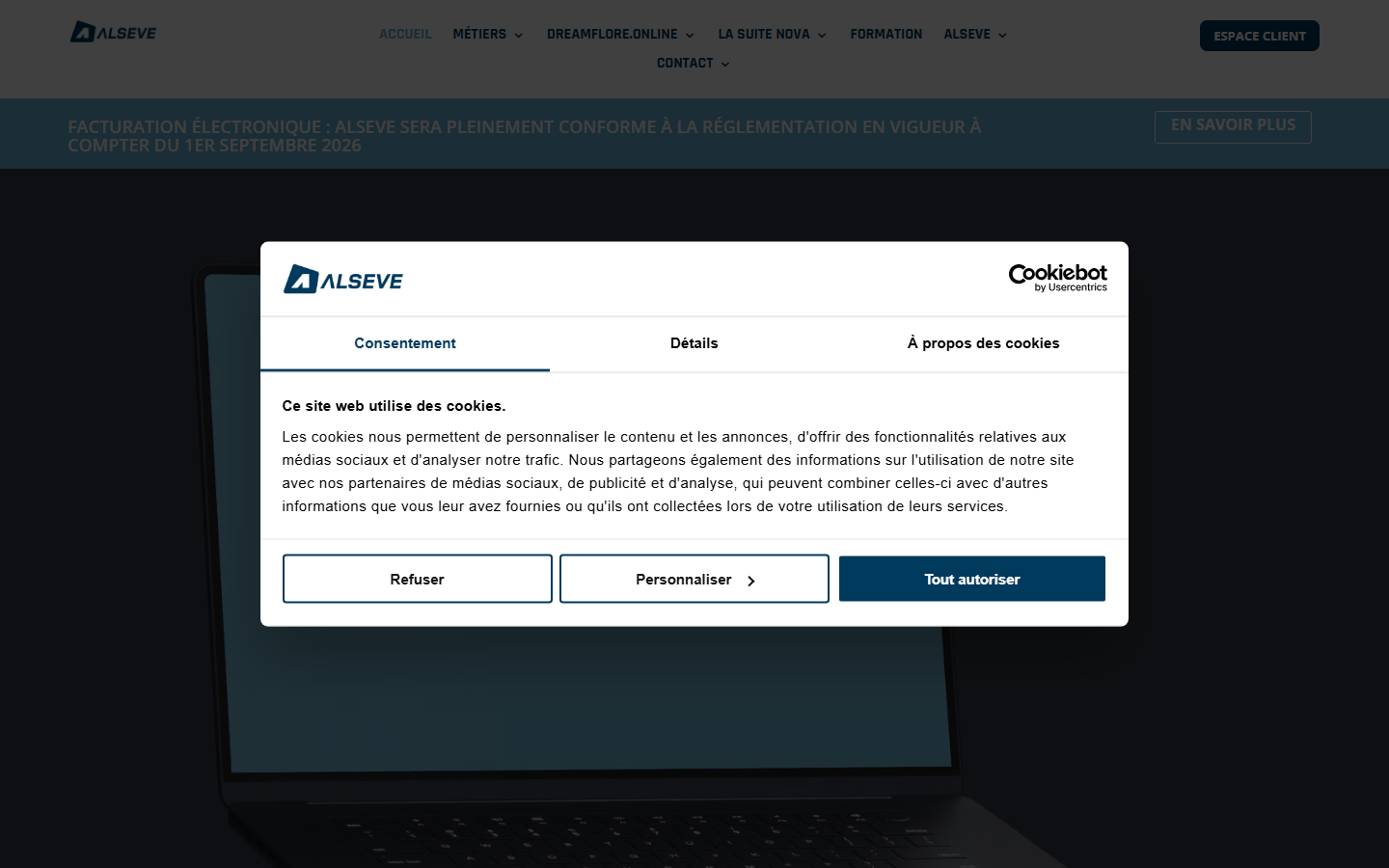Aperçu du site de Alseve