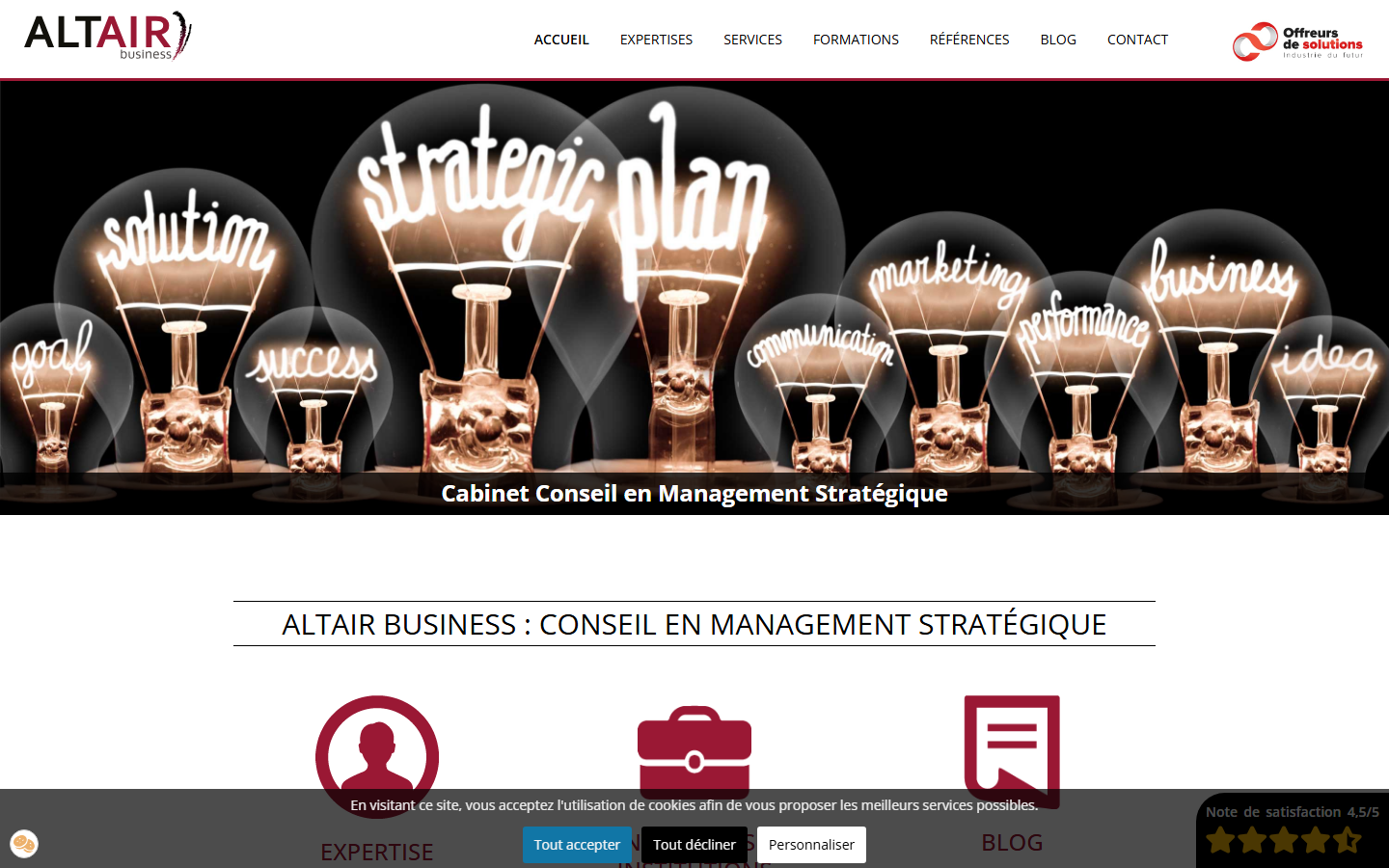 Aperçu du site de ALTAIR BUSINESS