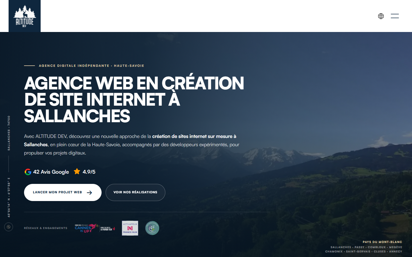 Aperçu du site de ALTITUDE DEV