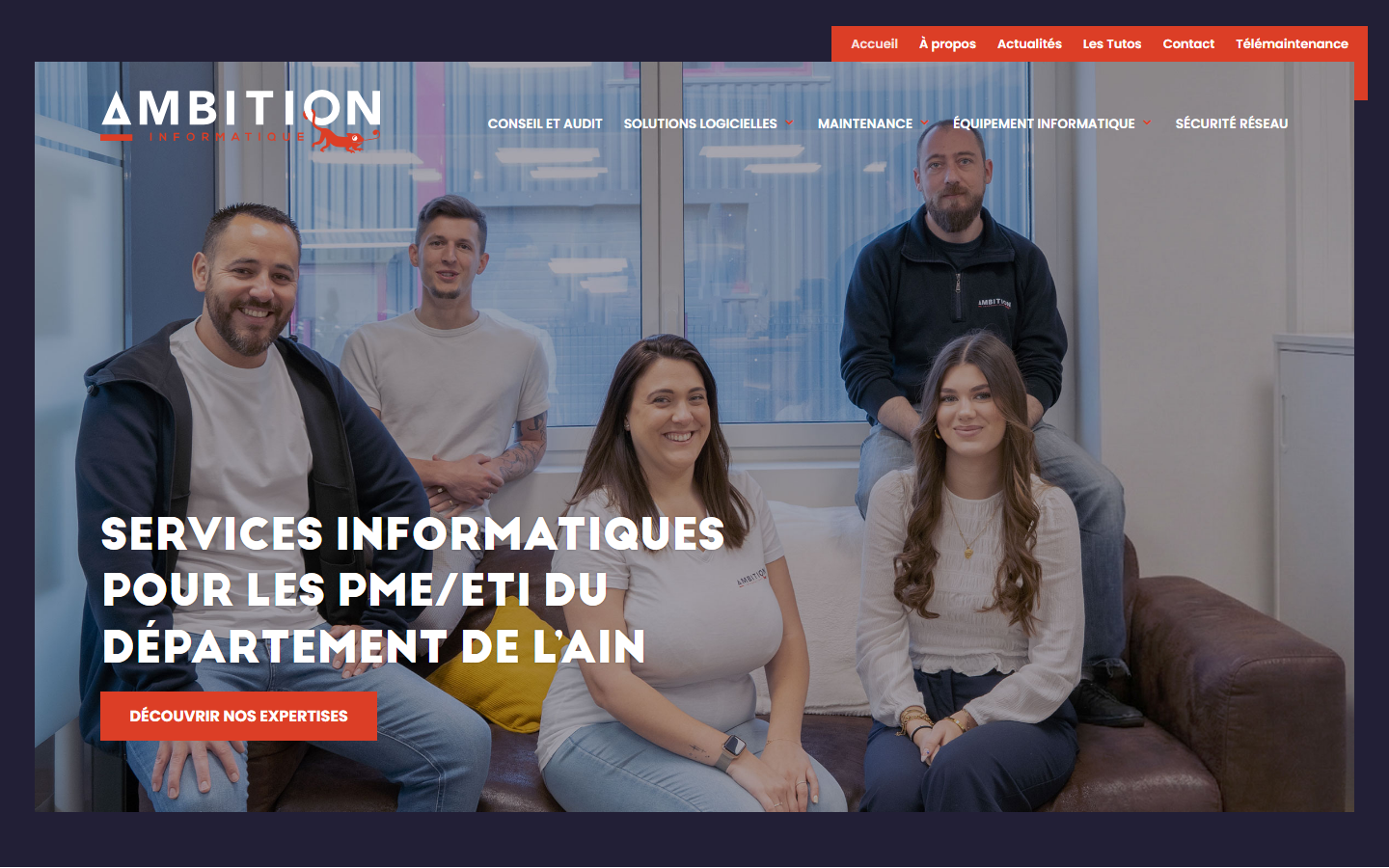 Aperçu du site de AMBITION INFORMATIQUE