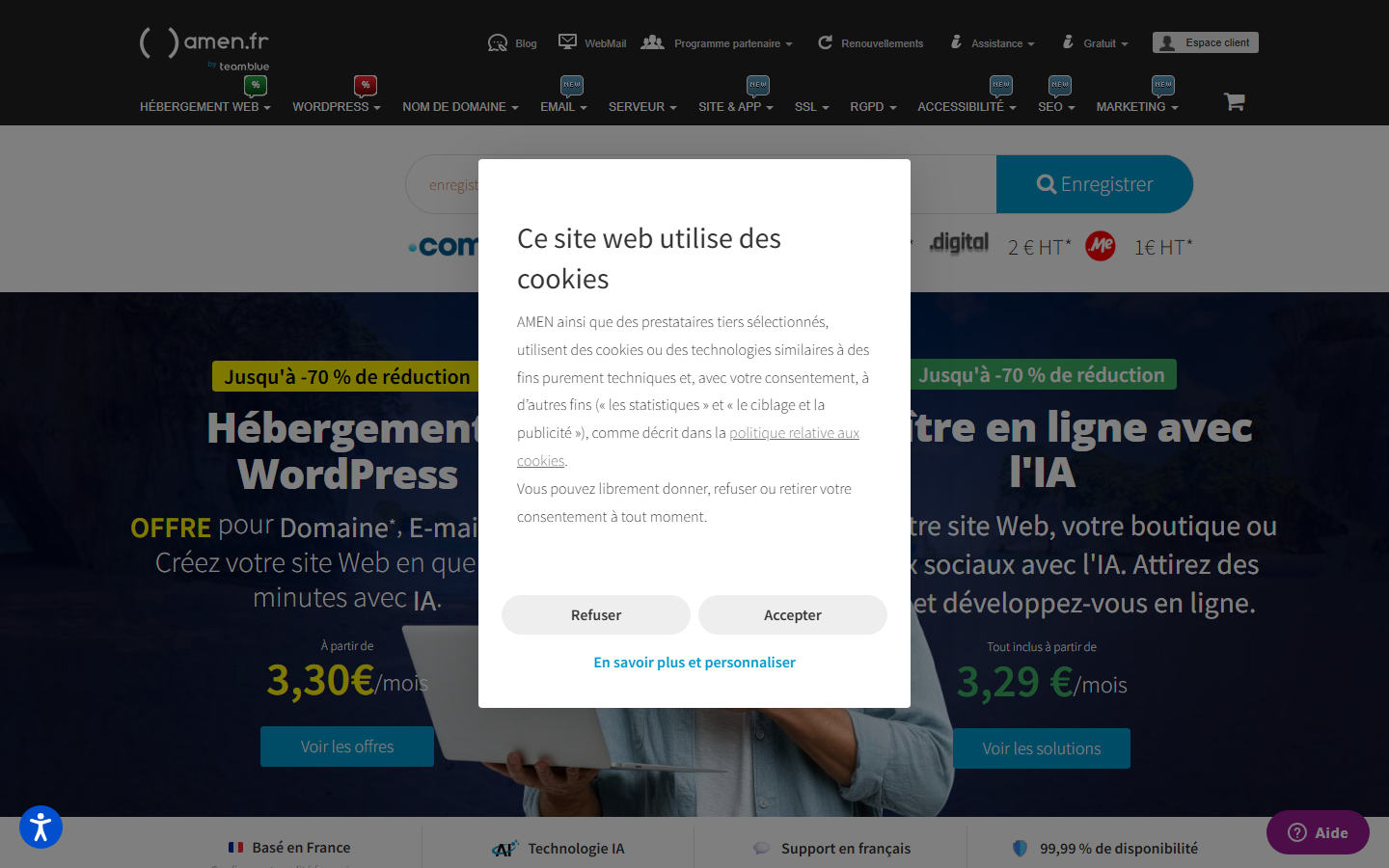 Aperçu du site de AMEN