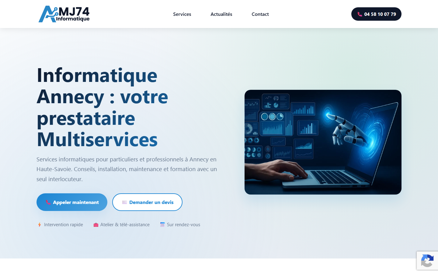 Aperçu du site de AMJ74 INFORMATIQUE