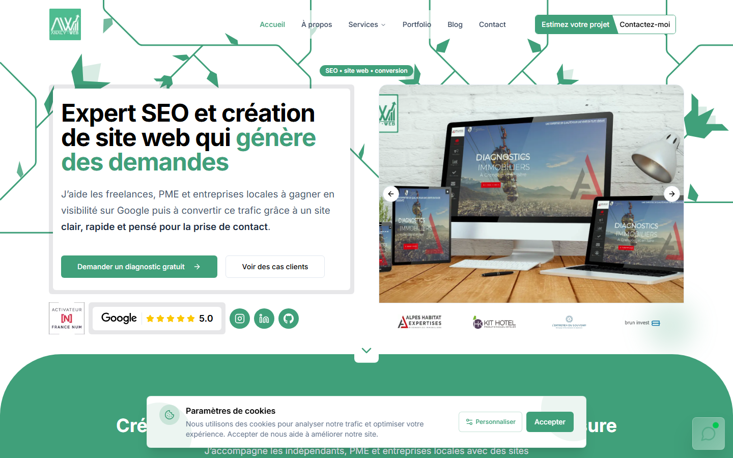 Aperçu du site de Bornand Alexandre