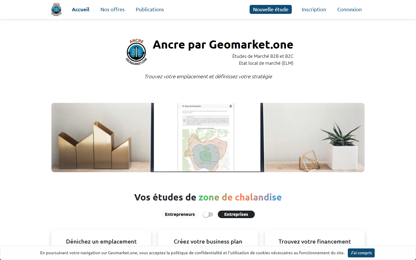 Aperçu du site de Geomarket.one