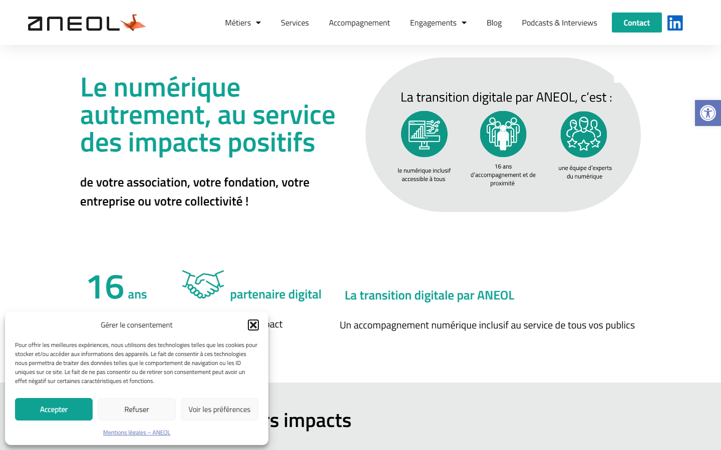 Aperçu du site de Aneol