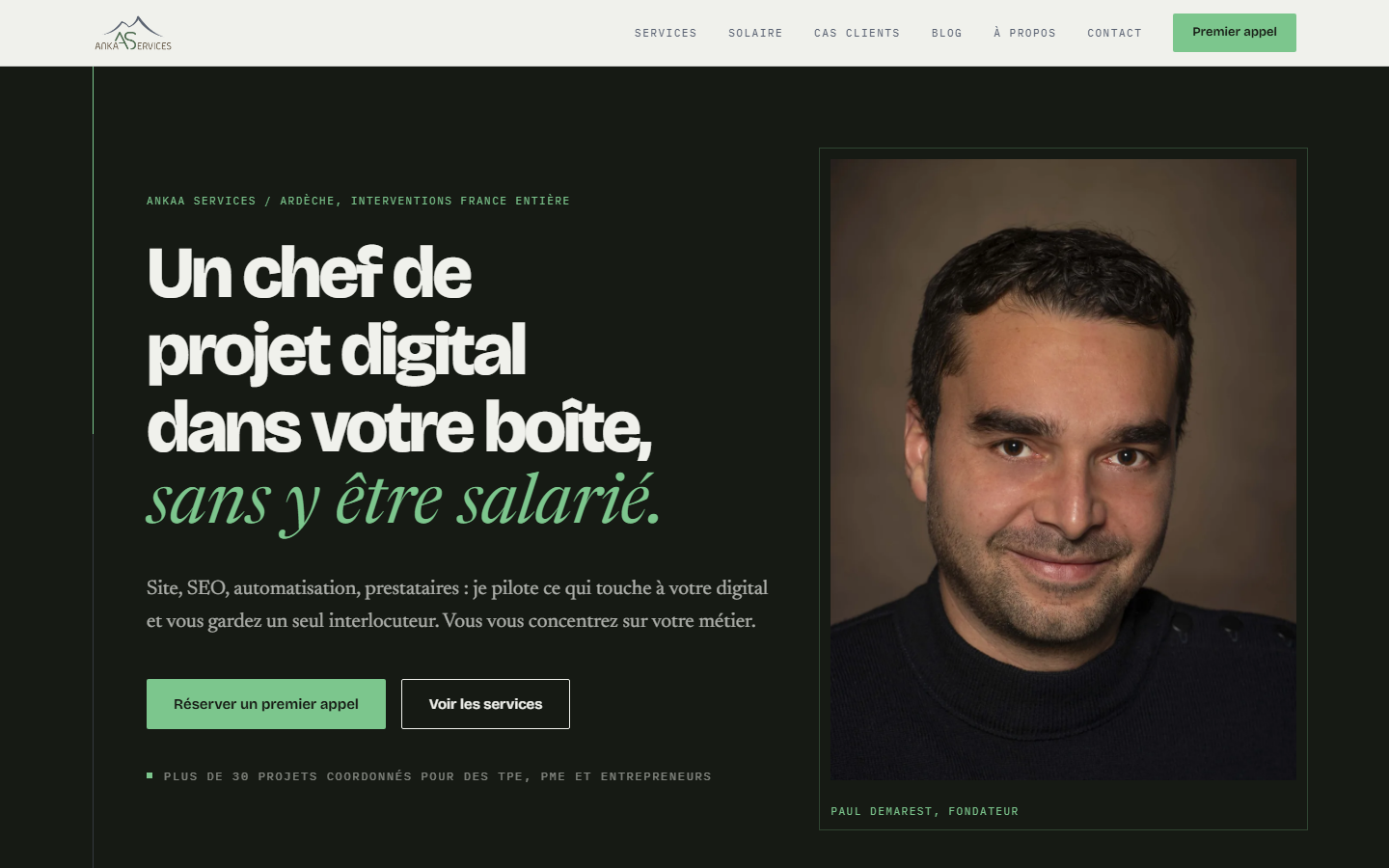 Aperçu du site de Ankaa Services