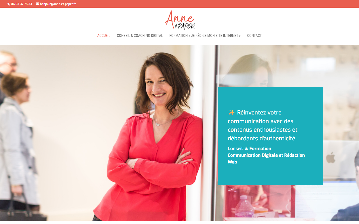 Aperçu du site de Anne & Paper