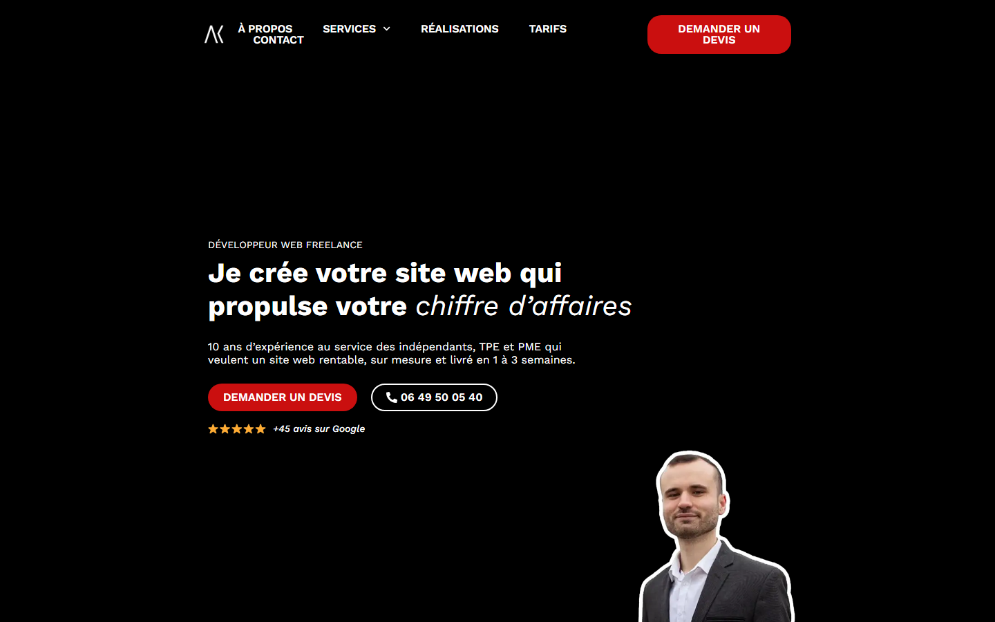 Aperçu du site de Antoine Koe