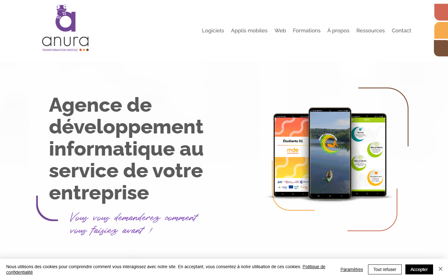 Aperçu du site de Anura