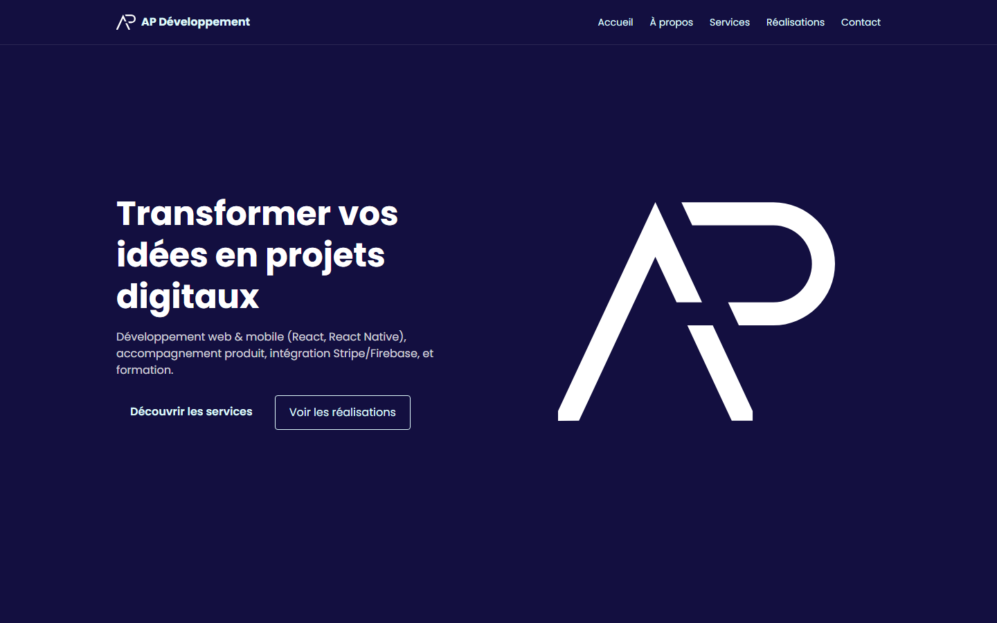 Aperçu du site de Ap Developpement