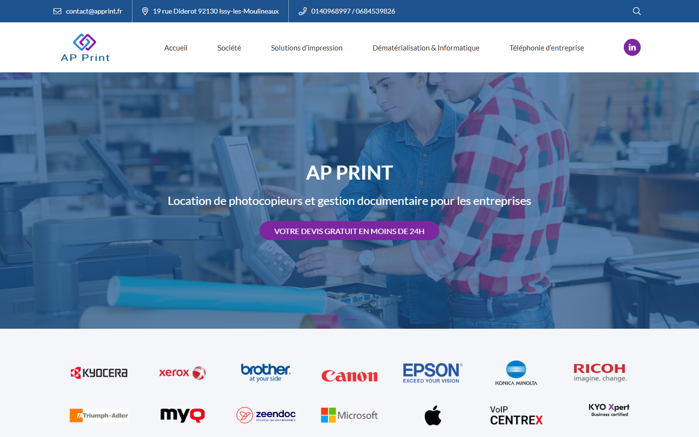 Aperçu du site de AP PRINT