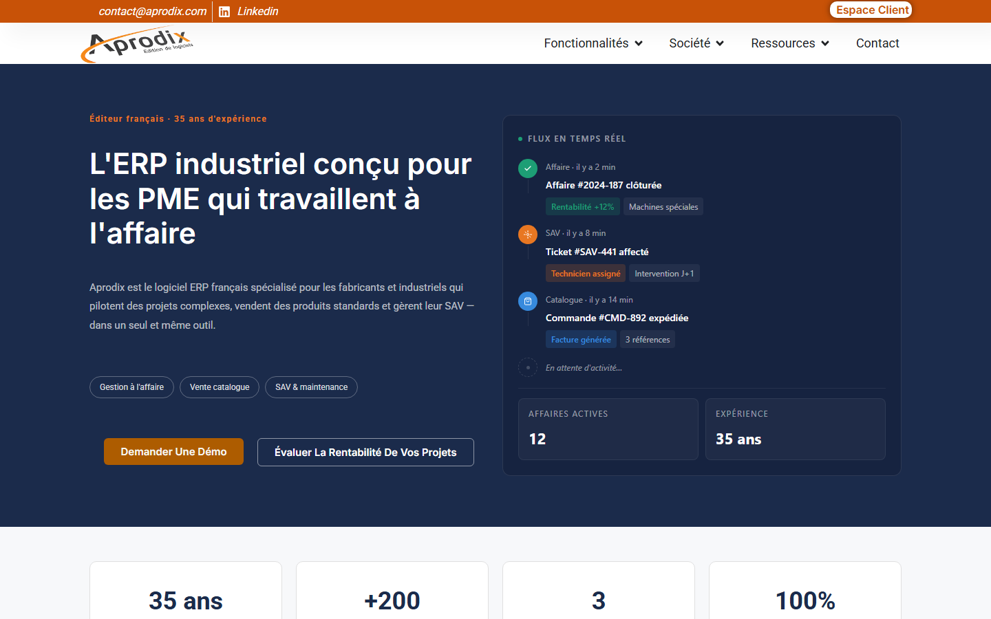 Aperçu du site de APRODIX
