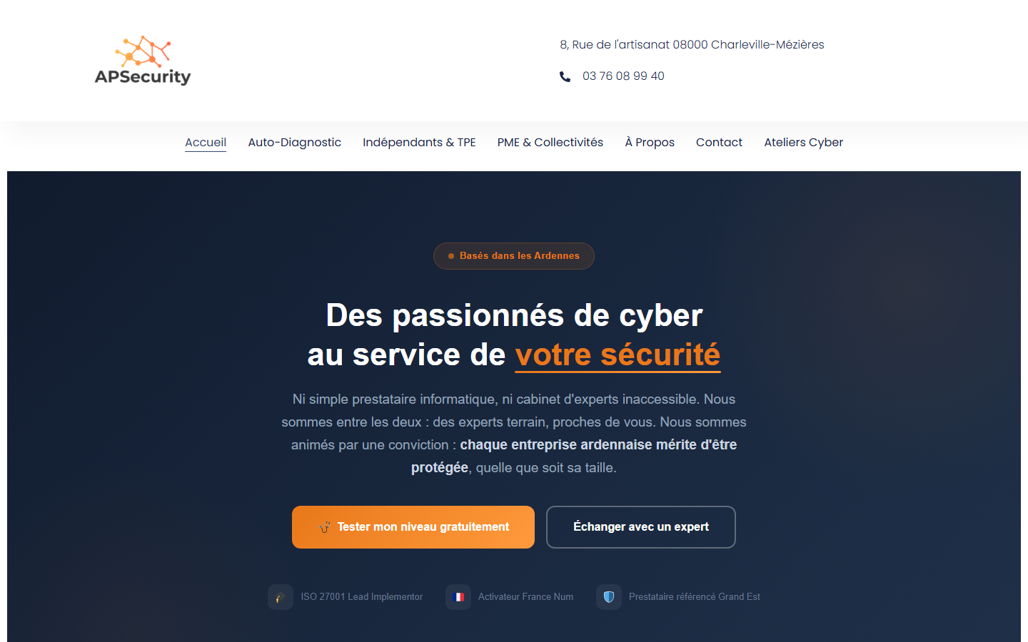 Aperçu du site de APSECURITY